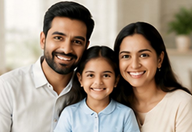 A family together after a full body health checkup